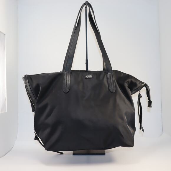Botkier Black Nylon & Leather Trim Zip Tote Bag - Picture 1 of 6